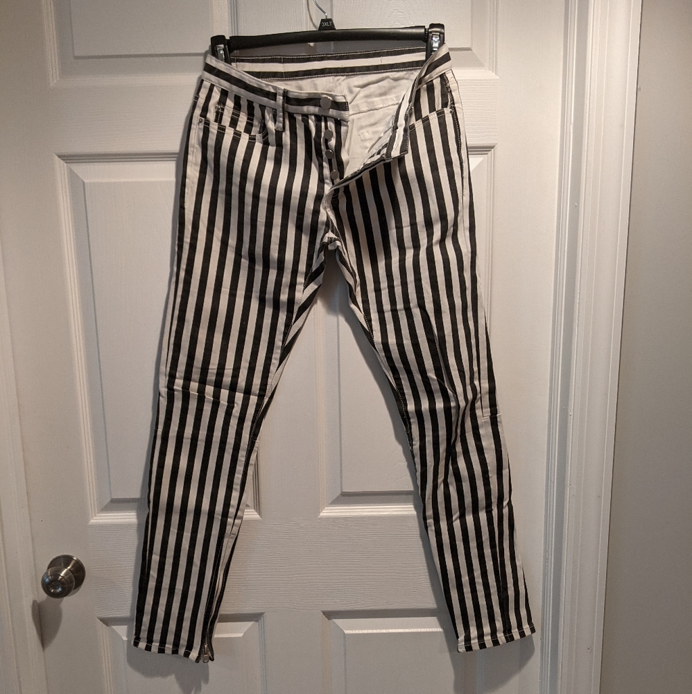 MNML M pinstriped denim